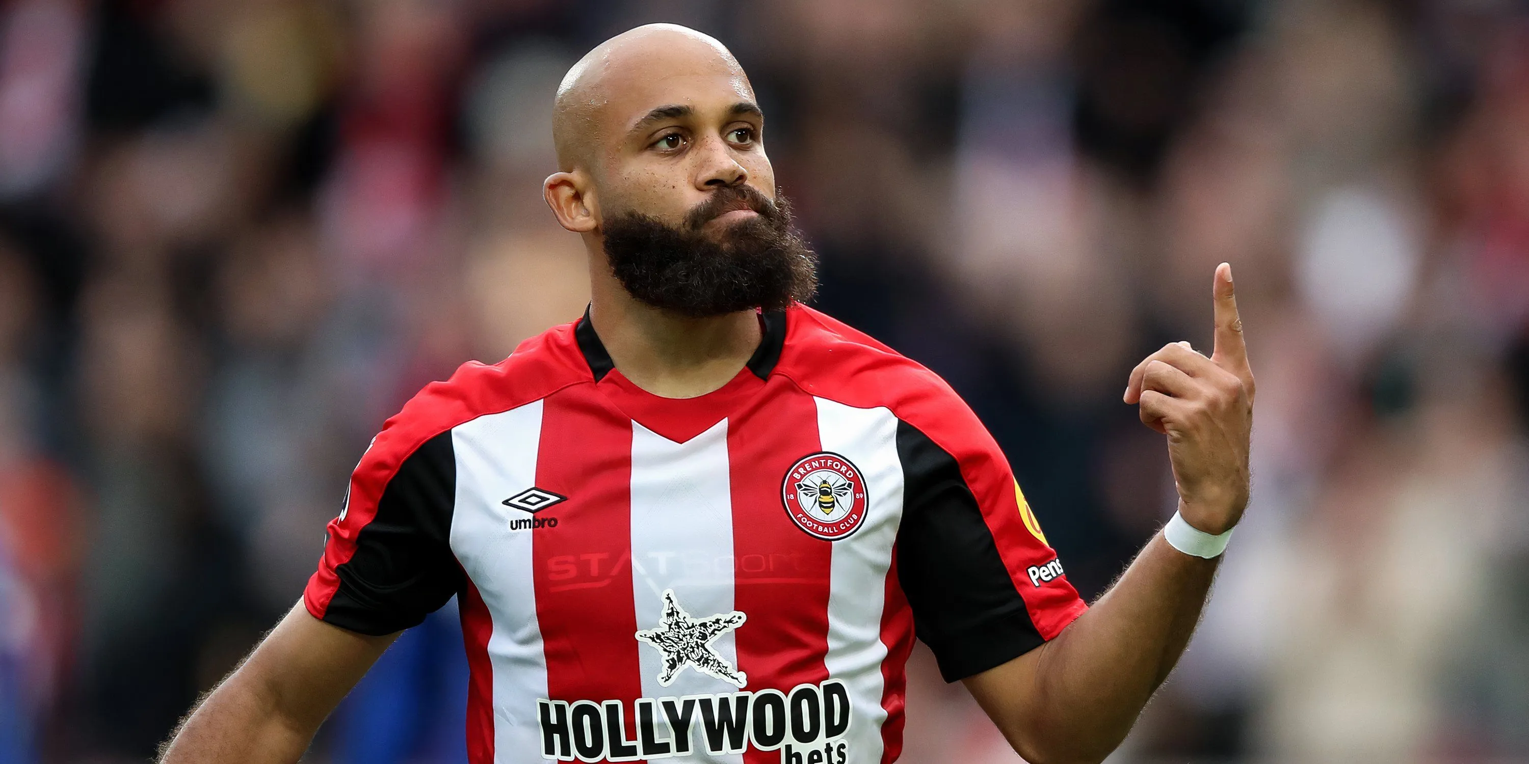 Bryan Mbeumo ăn mừng bàn thắng cho Brentford tại Premier League