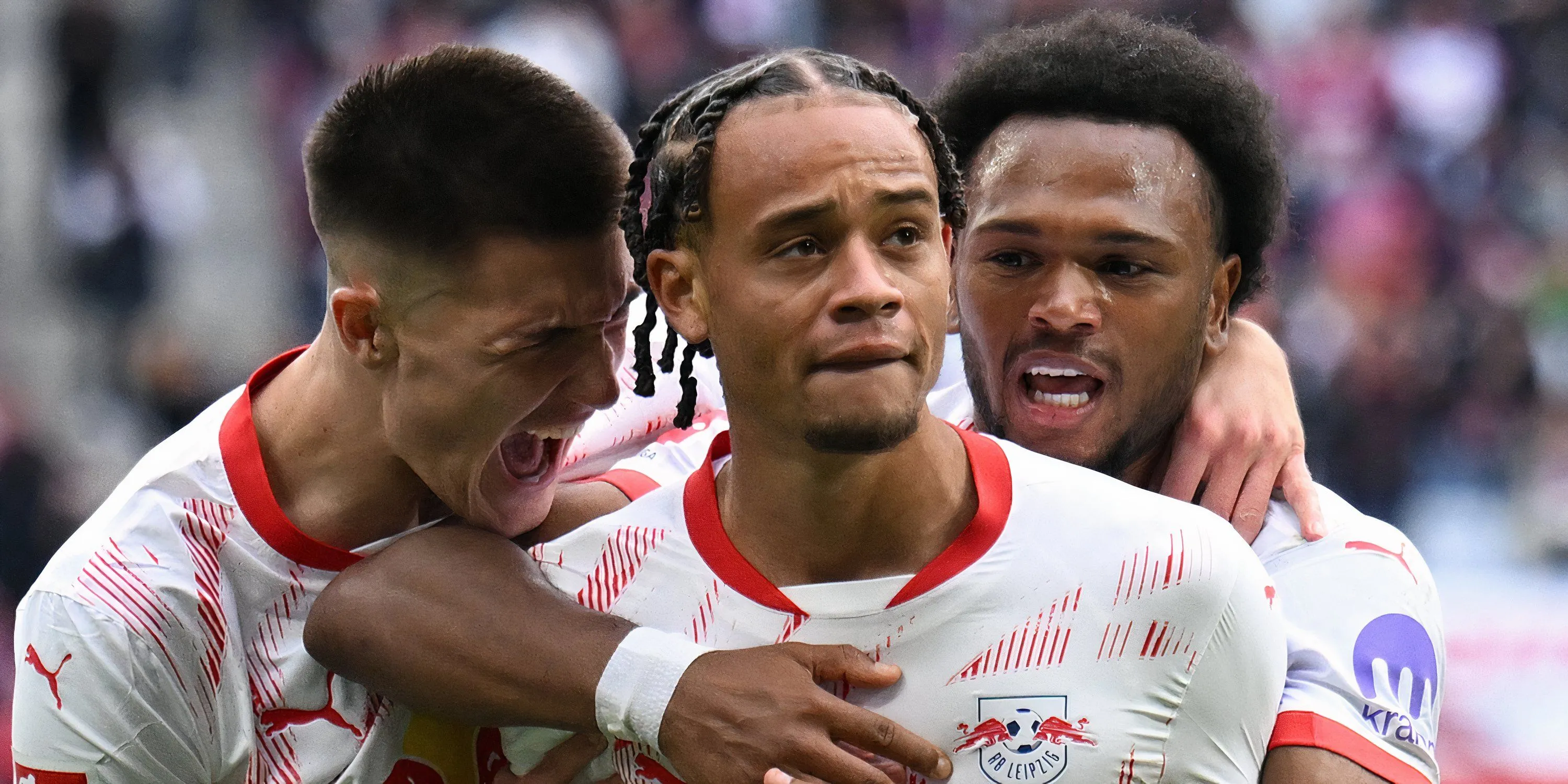 Xavi Simons ăn mừng cùng RB Leipzig