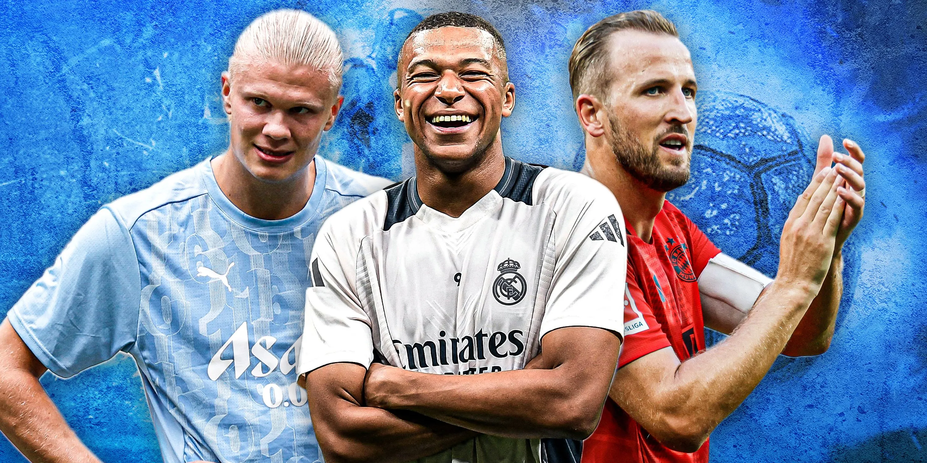 Erling Haaland, Kylian Mbappe và Harry Kane, những tiền đạo hàng đầu thế giới