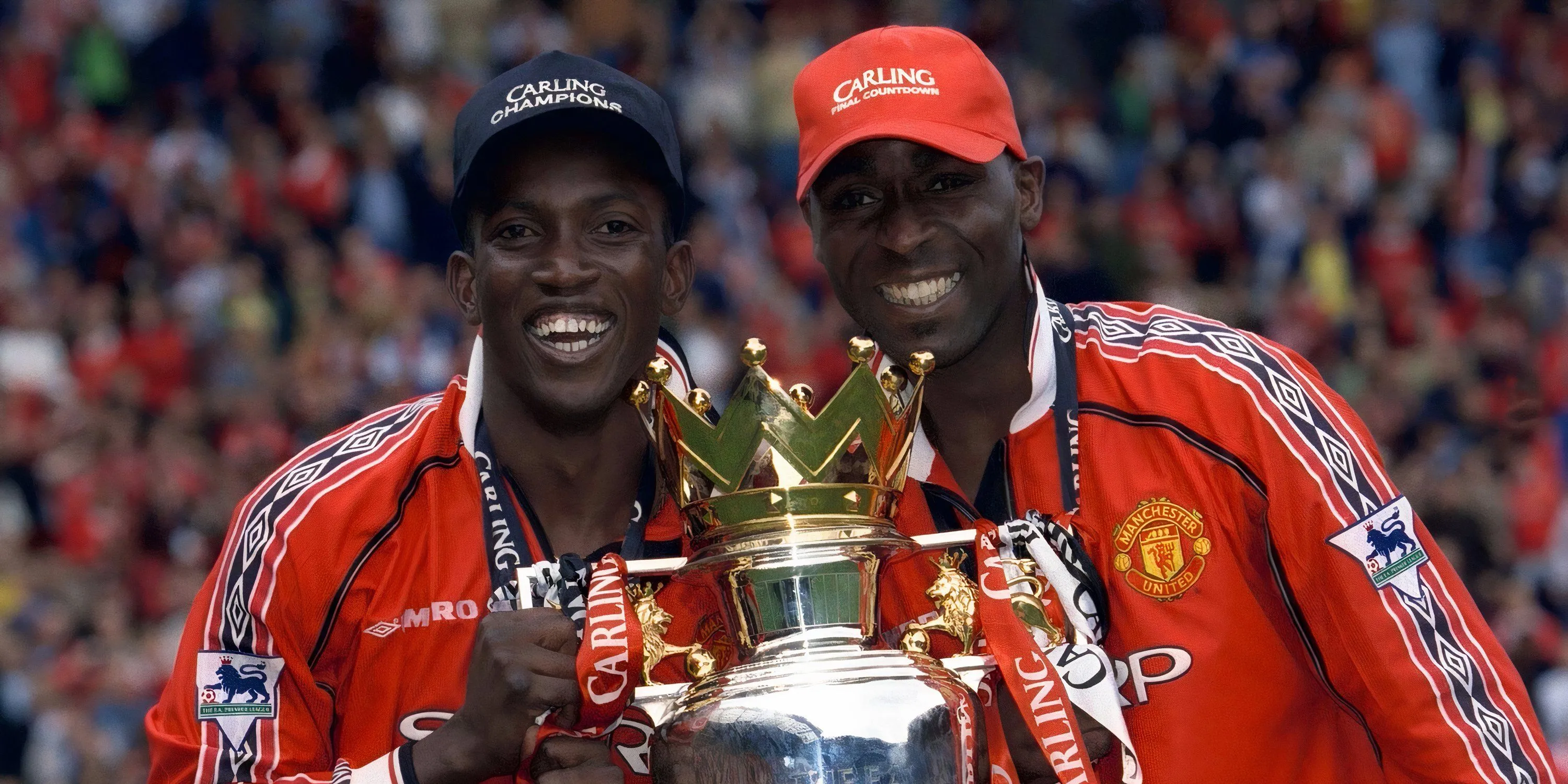 Bộ đôi tiền đạo huyền thoại Andy Cole và Dwight Yorke của Man Utd thời Premier League