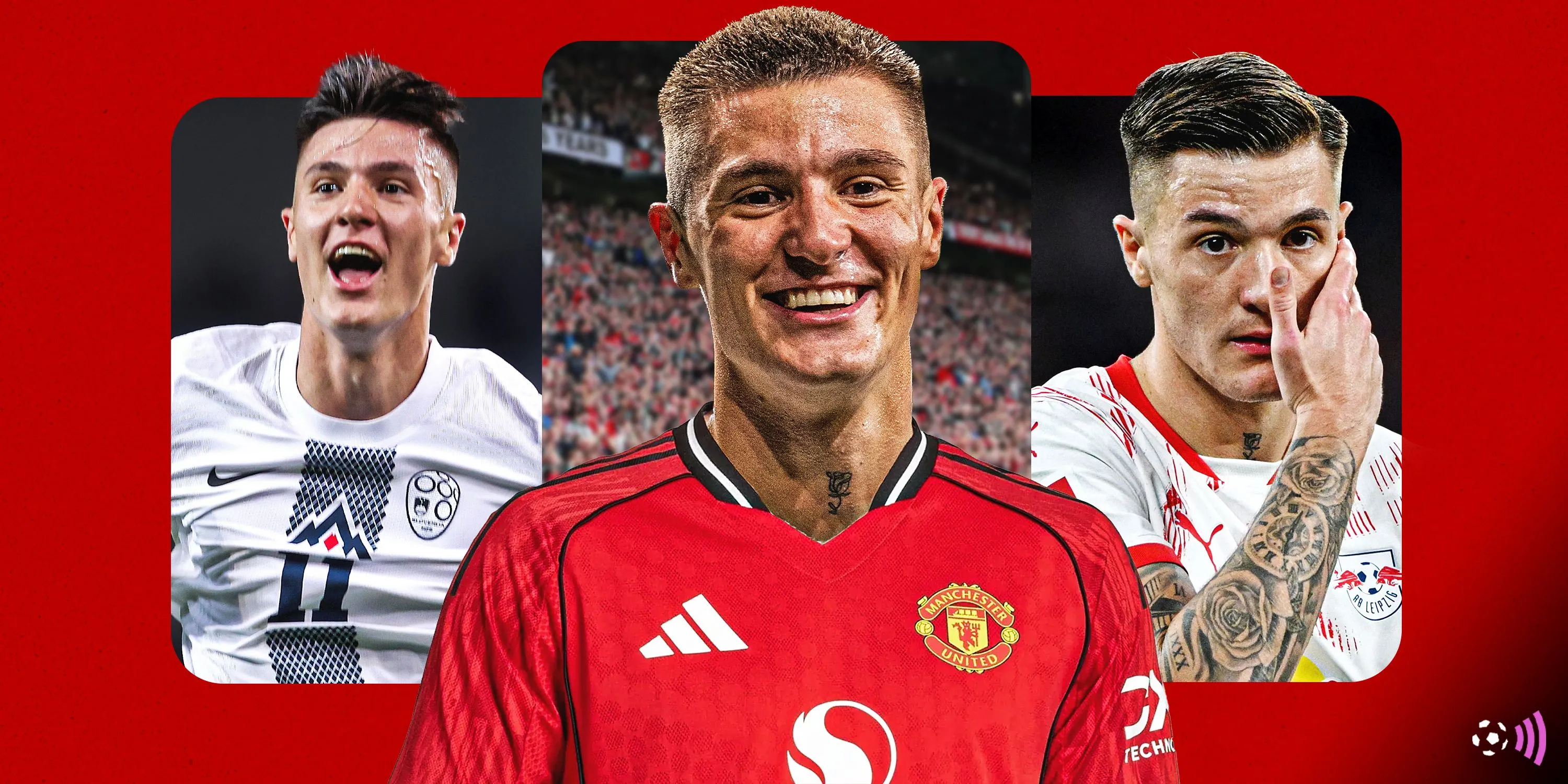 Tiền đạo Benjamin Sesko trong màu áo câu lạc bộ, mục tiêu chuyển nhượng của Man Utd