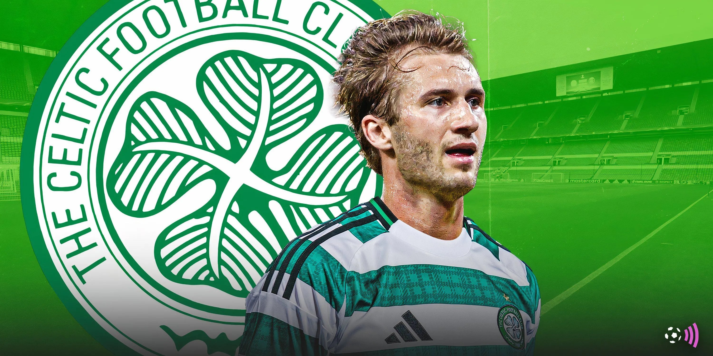 Tiền vệ Benjamin Nygren (số 8) của Celtic tranh chấp bóng trong trận đấu đầu tiên tại Giải Ngoại hạng Scotland.