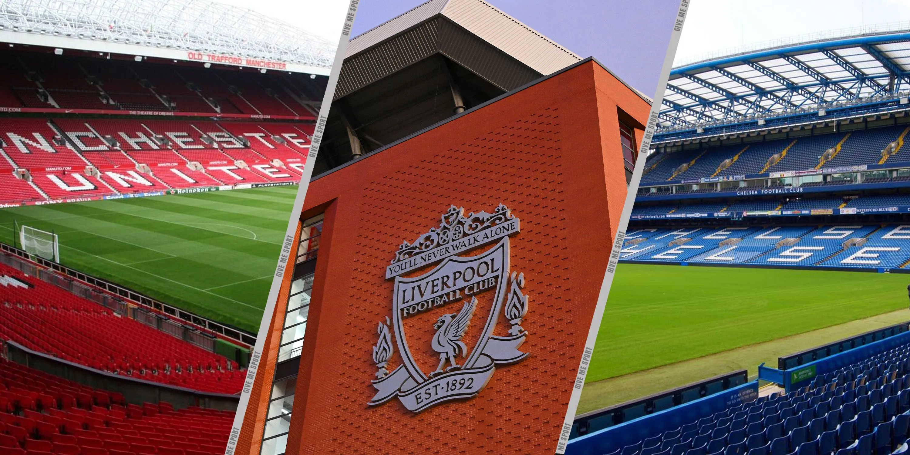 Sân vận động Old Trafford, Anfield và Stamford Bridge của Ngoại hạng Anh